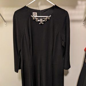 Ann Klein Black Dress with accent gems - Size 14